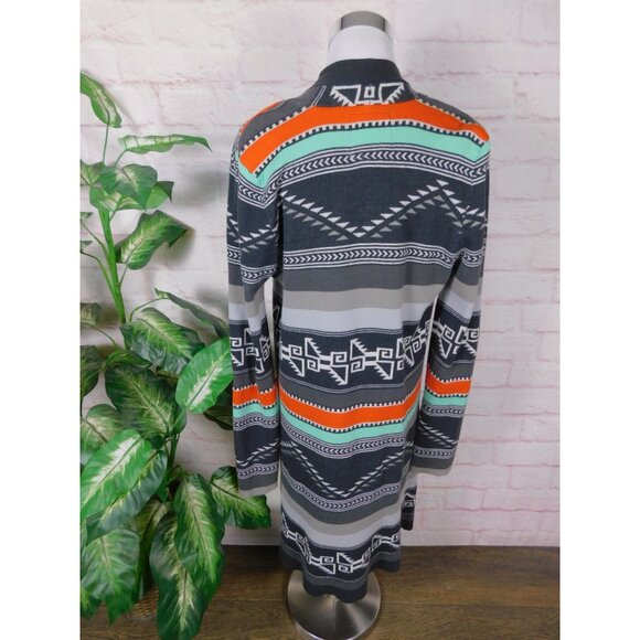 Billabong Knit Cardigan Boho Aztec Southwestern Open Front M - Picture 5 of 9